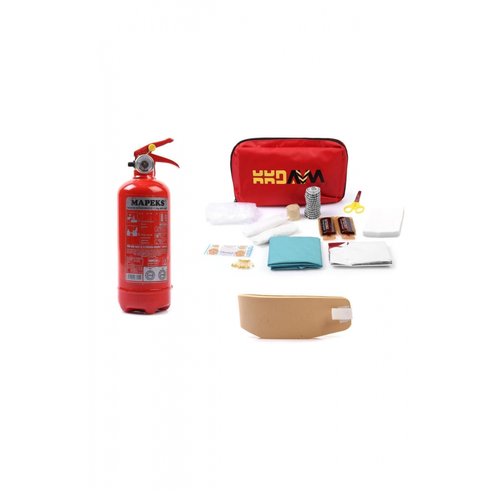 Trafik Ilkyardım Seti Yangın Tüpü Boyunluk Oto Muayene Paketi 2024 - 2028