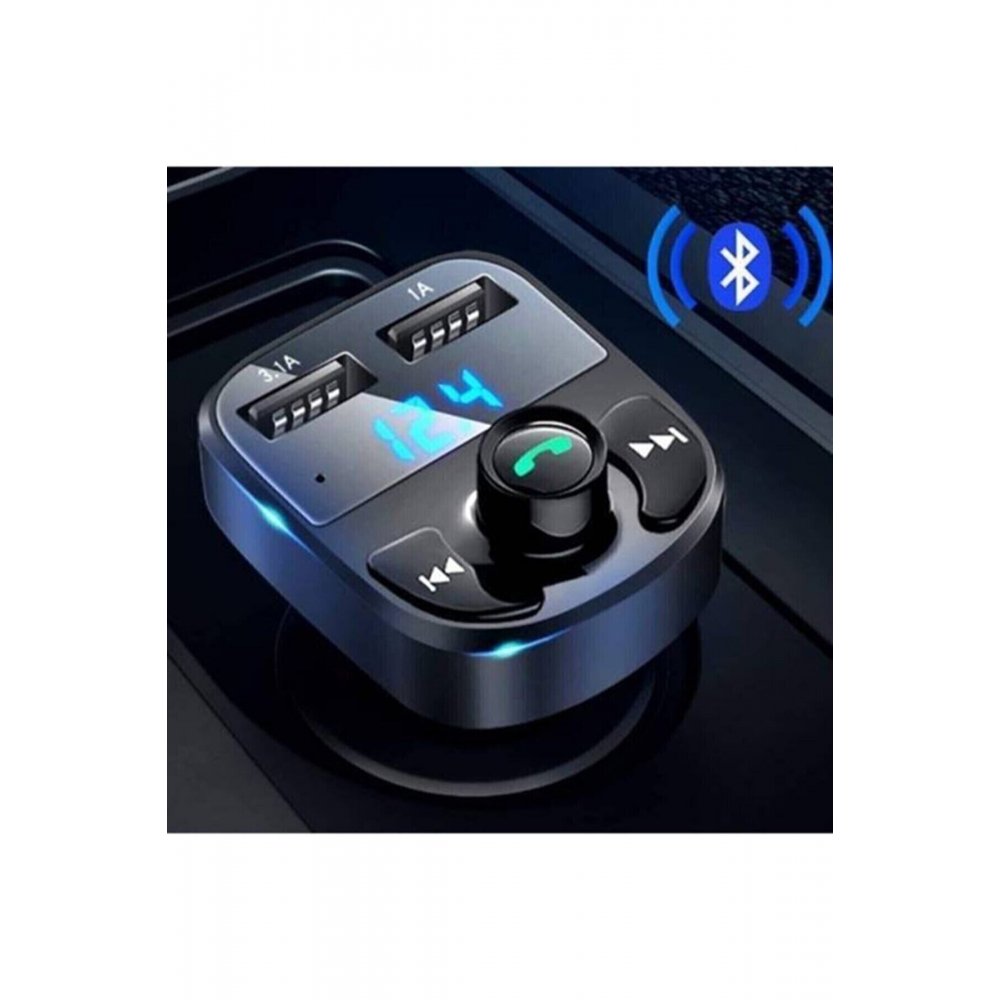 Car X8 Araç Fm Transmitter 5.0 Bluetooth Araç Kiti Usb Mp3 Sd Kart Çakmaklık Girişli 2023 Model