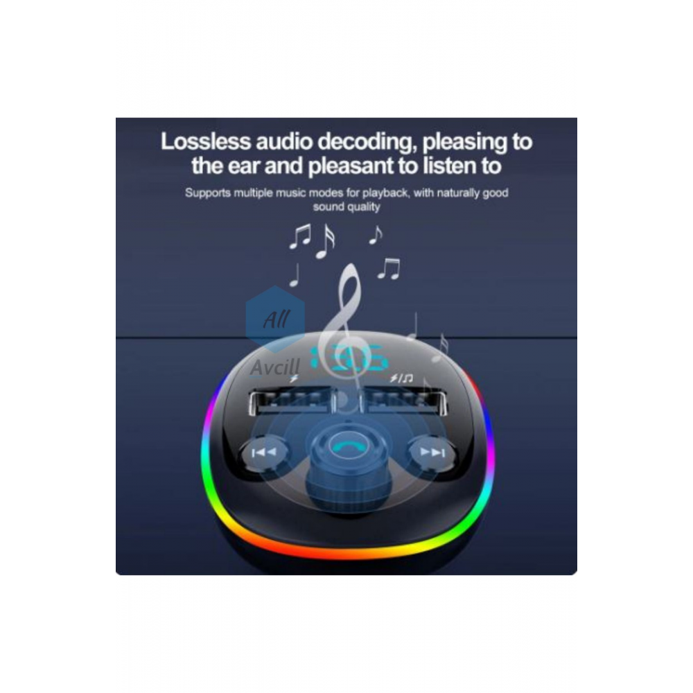 Car X8 Araç Fm Transmitter 5.0 Bluetooth Araç Kiti Usb Mp3 Sd Kart Çakmaklık Girişli Oto Müzik Çalar