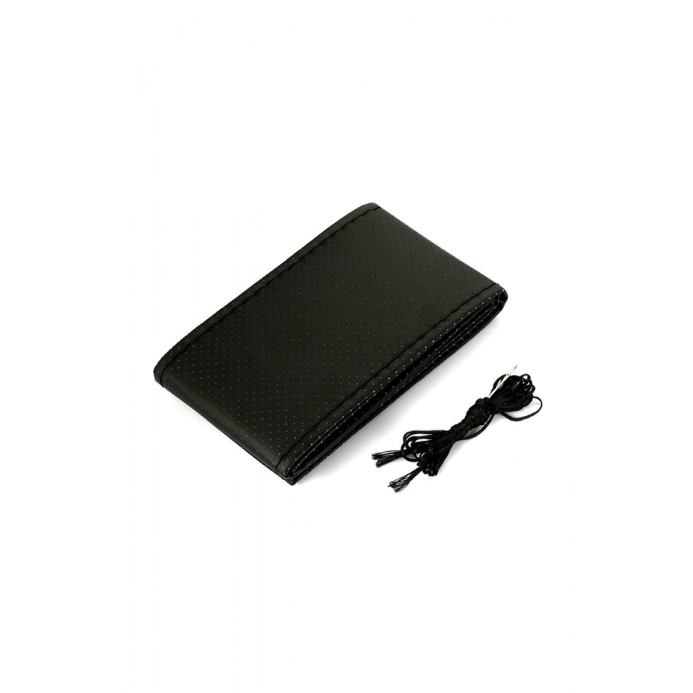 Deri Oto Direksiyon Kılıfı Dikişli Siyah