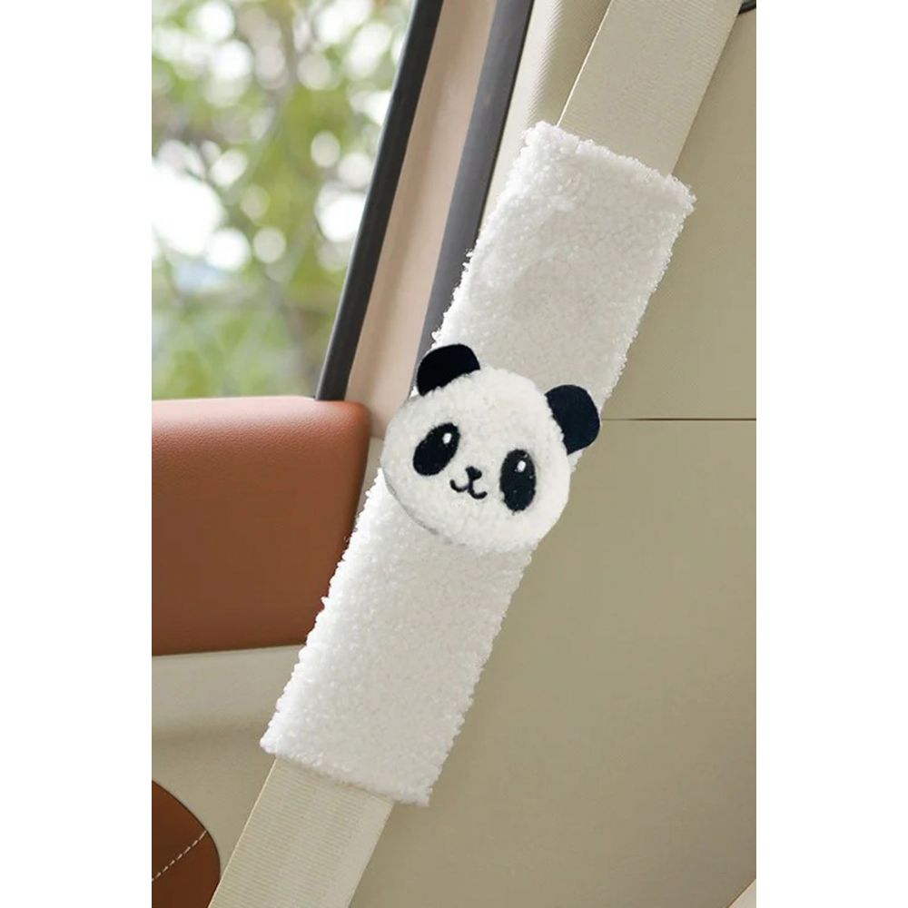SOFT Beyaz Panda Çocuk Emniyet Kemeri  Kılıfı Oto Emniyet Kemeri Koruyucu Panda Sevimli Hayvanlar
