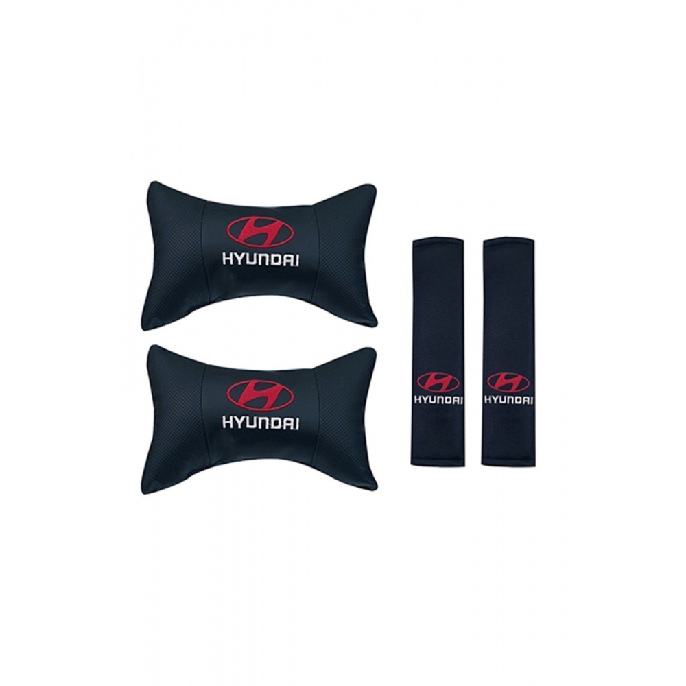 Kırmızı beyaz Deri Yastık + Kemer Pedi - Konfor Seti 2'li Cma - 746