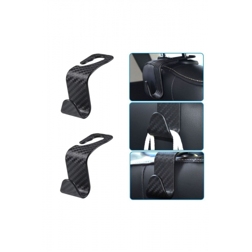 Yüksek Kalite 2 Adet Karbon Fiber Evrensel Araba Koltuğu Kanca Tutucu Askılık