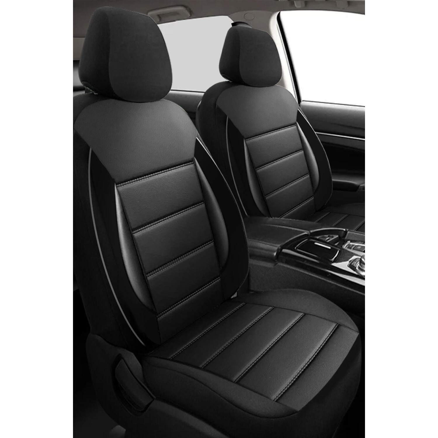 Sport Deri Koltuk Kılıfı Takımı Siyah