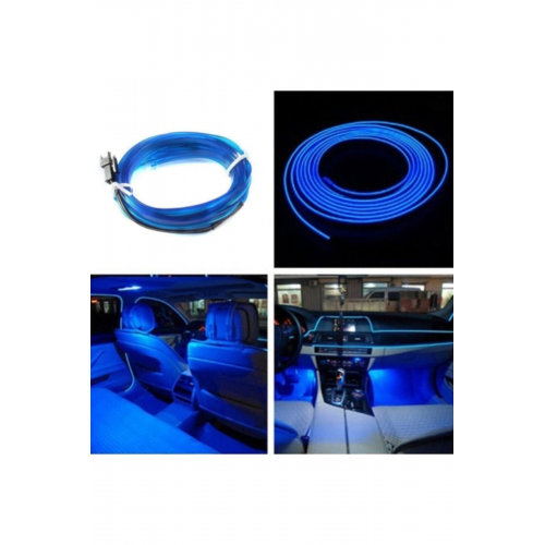 Araç Araba Içi Torpido Şerit Ledi Renkli Ip Neon Ip Led 2 Metre Mavi (orjinal)