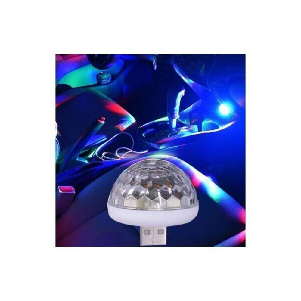 Araç Içi Sese Duyarlı Mini Disko Topu Led Usb'li