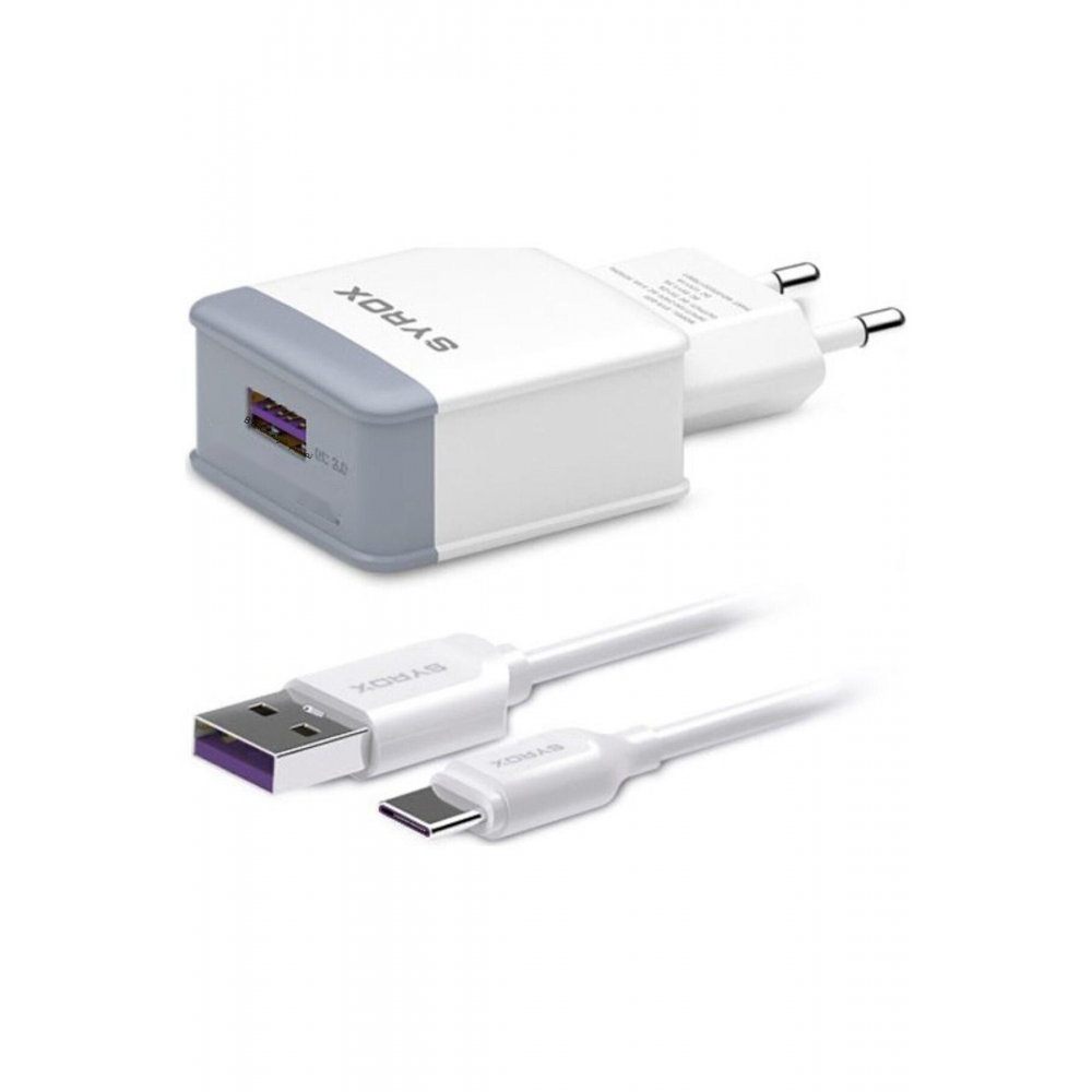 Hızlı Sarj Cihazı Seti Type-c Hızlı Ev Şarj Aleti 3.0a (Q32 BEYAZ)