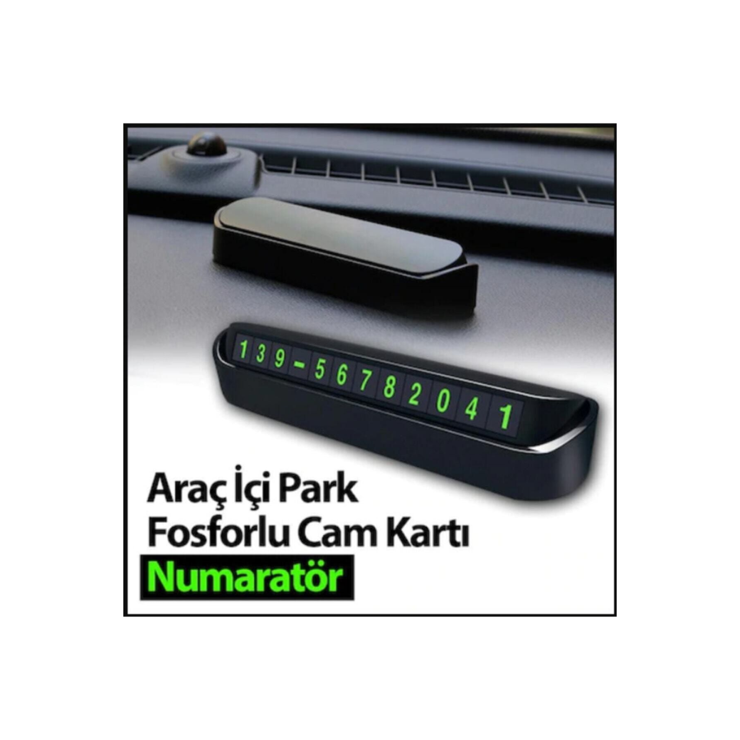 Araç Içi Park Telefon Numarası Fosforlu Numaratör Oto Cam Kartı