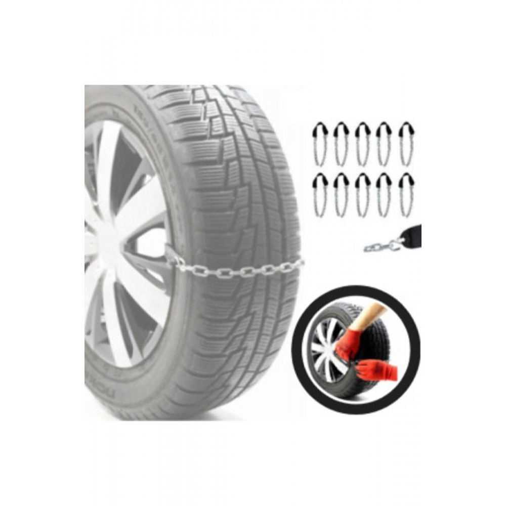 Kar Zinciri Yeni Nesil Tak Çıkar Kaymaz Pratik Araba Araç Lastik Zinciri Takmatik 10 Adet