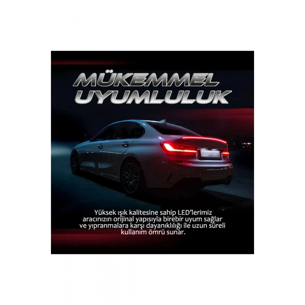 Oto Ledli Spoiler Bagaj Üstü Ledli Esnek Karbon Bagaj Çıtası Su Geçirmez Spoiler Universal 120 Cm