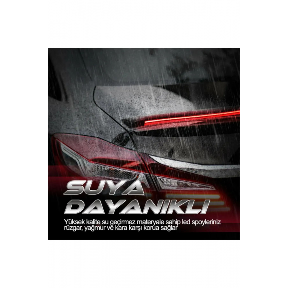 Oto Ledli Spoiler Bagaj Üstü Ledli Esnek Karbon Bagaj Çıtası Su Geçirmez Spoiler Universal 120 Cm