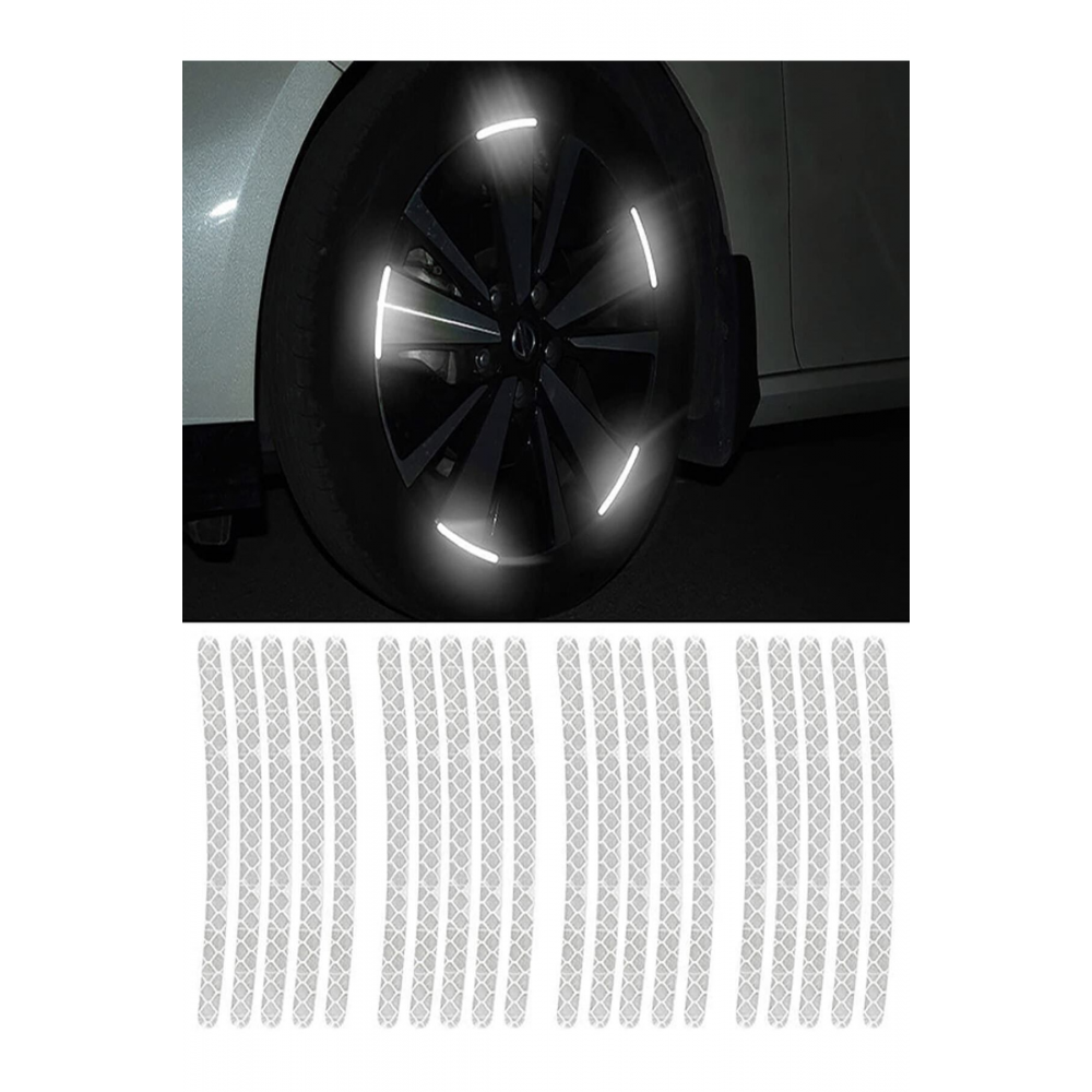 24'lü Jant Reflektörlü Sticker Işıldak Parlak Yapıştırcı Oto Aksesuar