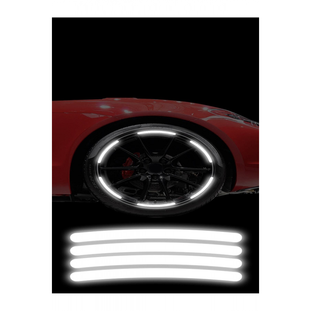 24'lü Jant Reflektörlü Sticker Işıldak Parlak Yapıştırcı Oto Aksesuar