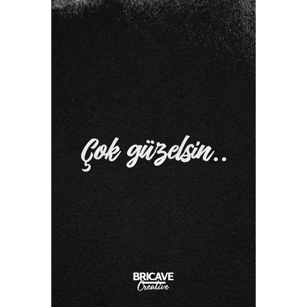 Çok Güzelsin Güneşlik Ayna Yazısı Araba-Motosiklet Cam Etiket Sticker 7,2x1,8cm