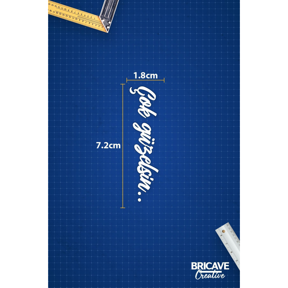 Çok Güzelsin Güneşlik Ayna Yazısı Araba-Motosiklet Cam Etiket Sticker 7,2x1,8cm