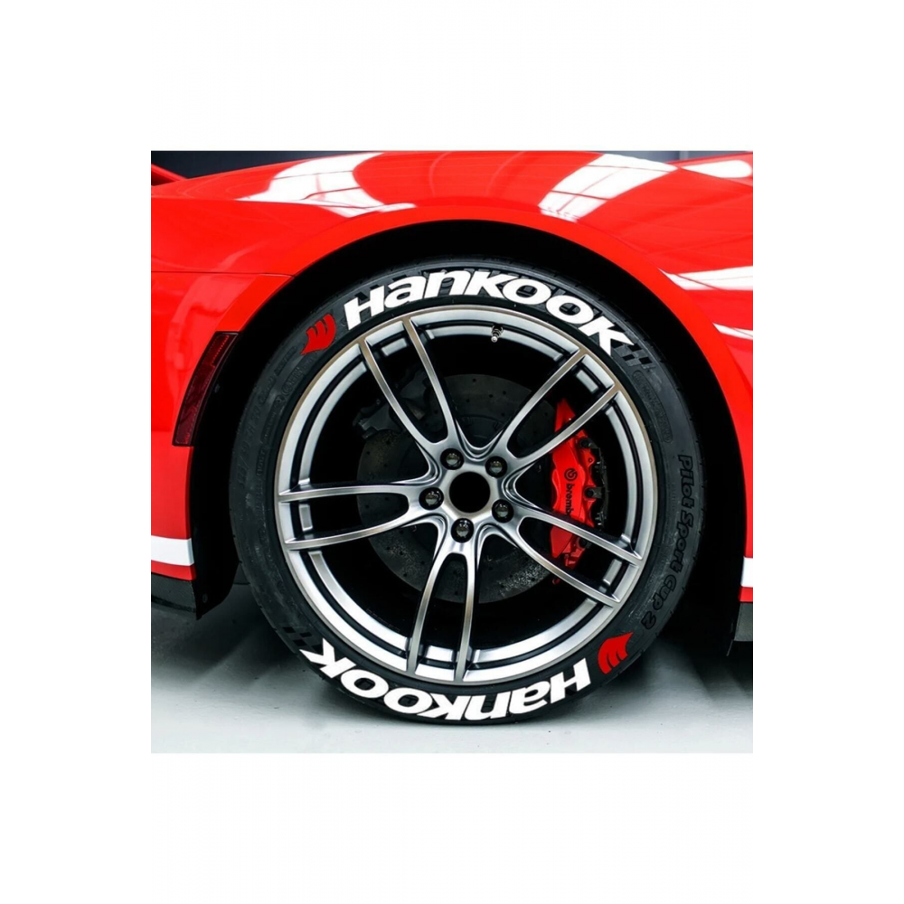 Hankook | Lastik Yazısı Yıkanabilir Oto Lastik Stickerı Arması 4 Adet