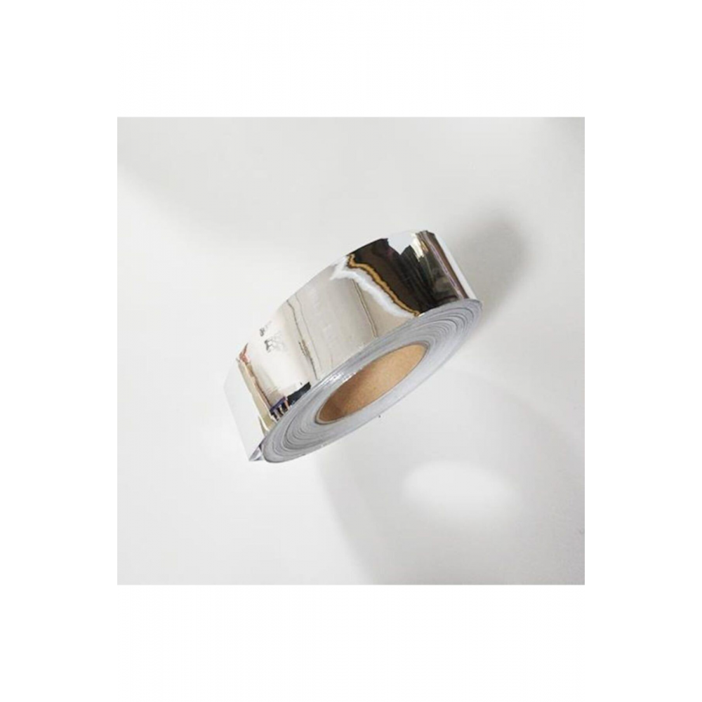 Krom Nikelaj Bant Yapışkanlı Araç Çıta Direk Kaplama Folyosu 5 cm 5 Metre