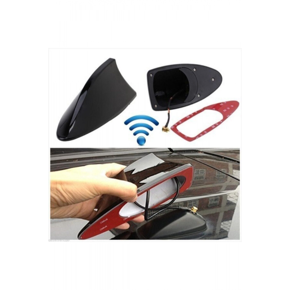 Clio 4 Anten Balık Sırtı Elektrikli Shark Köpek Balığı Siyah Anten