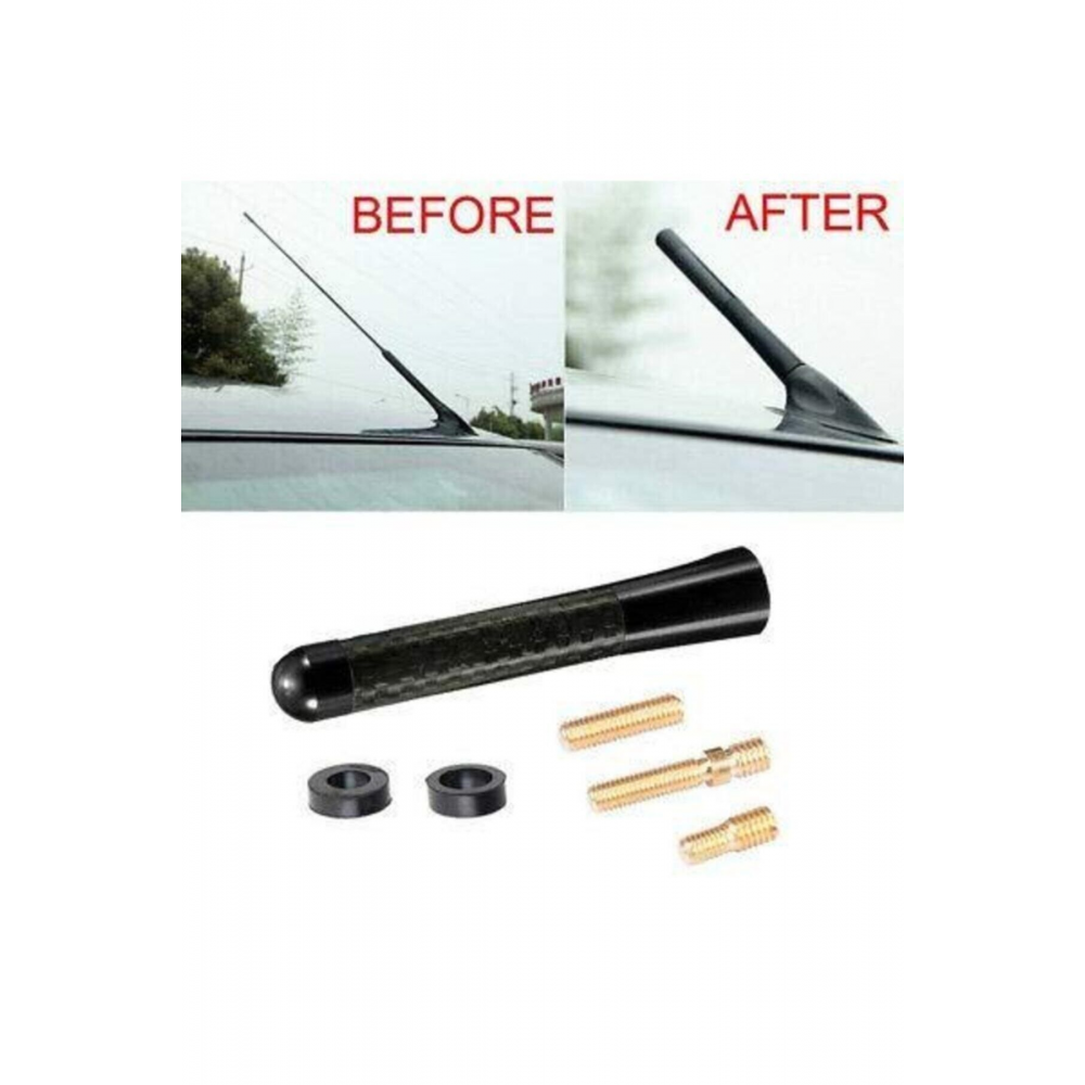 Her Araca Uygun Alüminyum Vidalı Karbon Fiber Oto Radyo Anten Çubuğu