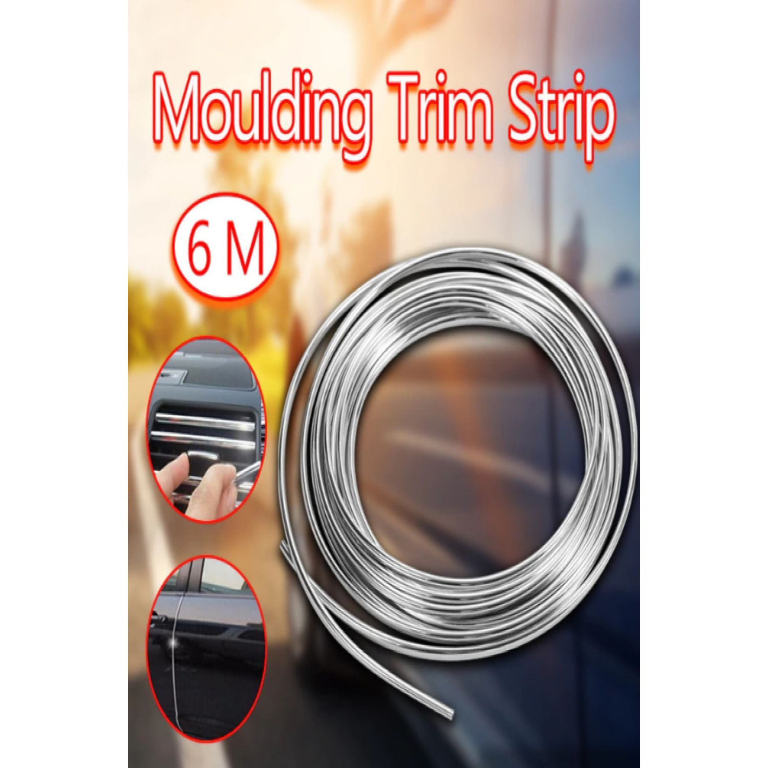 Dekoratif Panjur Krom Kaplama Şeridi 6 Metre Nikelaj