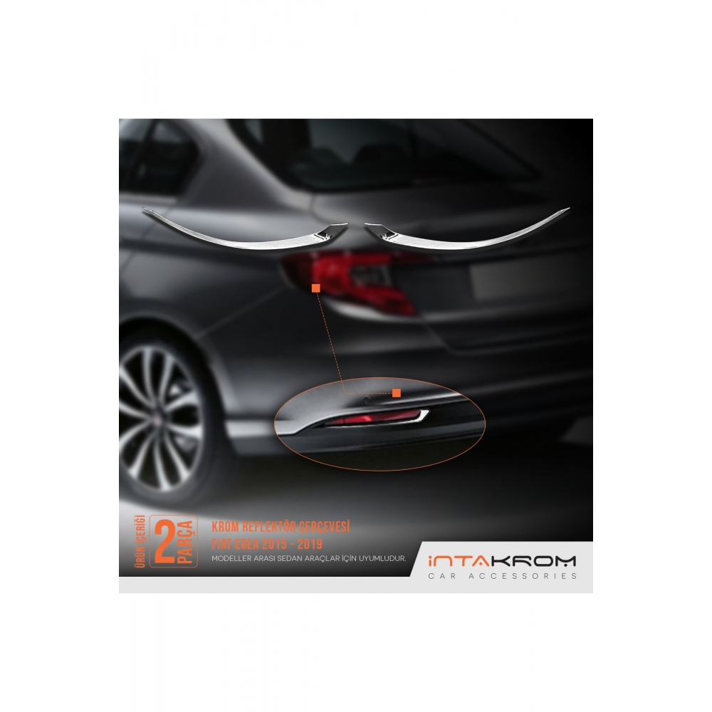 Fiat Egea Krom Reflektör Çerçevesi 2 Parça 2015 Ve Üzeri - Sd