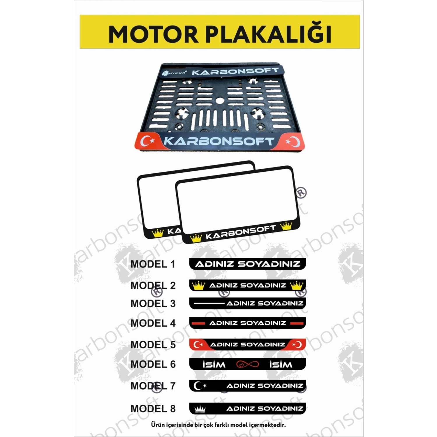 Motor Plakalık 1 Adet Takmatik Motosiklet Plakalık Kişiye Özel Plakalık