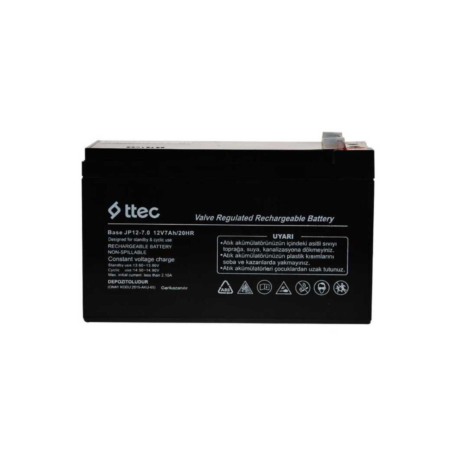 Ttec 12v 7ah- Bakımsız Kuru Akü 2023 Üretim 12 Volt 7 Amper Akü