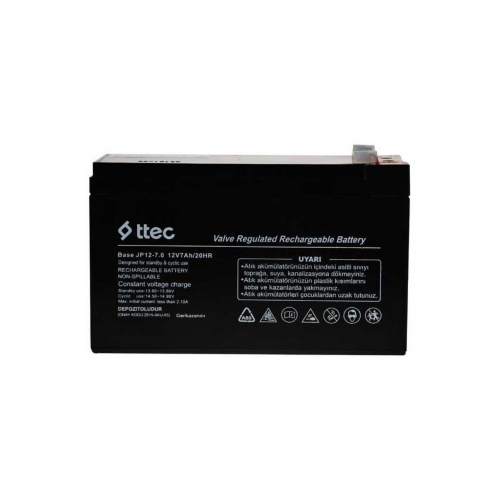 Ttec 12v 7ah- Bakımsız Kuru Akü 2023 Üretim 12 Volt 7 Amper Akü