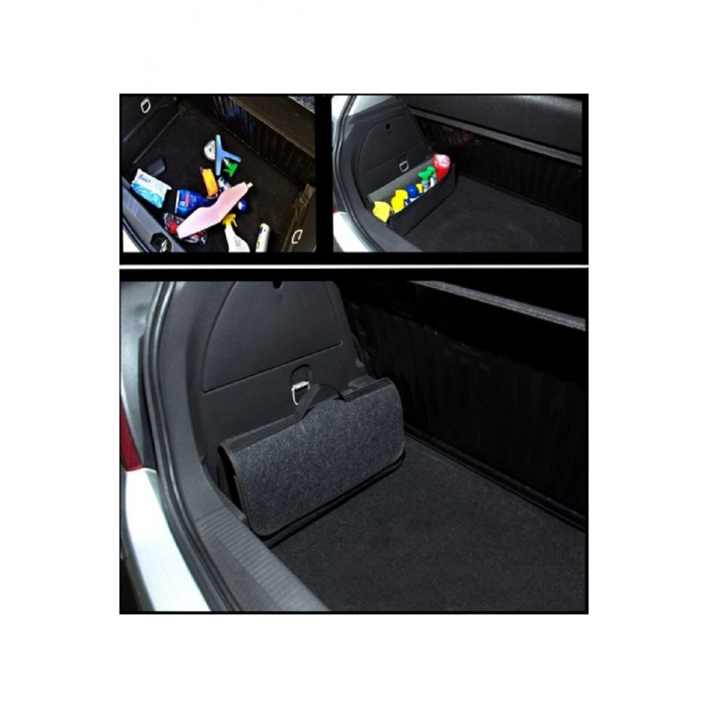 Araba Bagaj Organizer Araç Alet Eşya Düzenleyici Cepli Keçe Çanta Oto Malzeme Ekipman Bebek