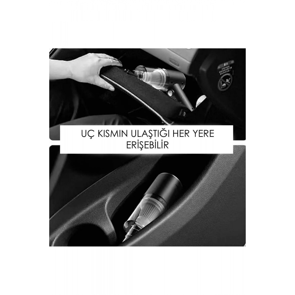 Mini Vakumlu Araç Süpürgesi El Süpürgesi Şarjlı Çok Fonksiyonlu