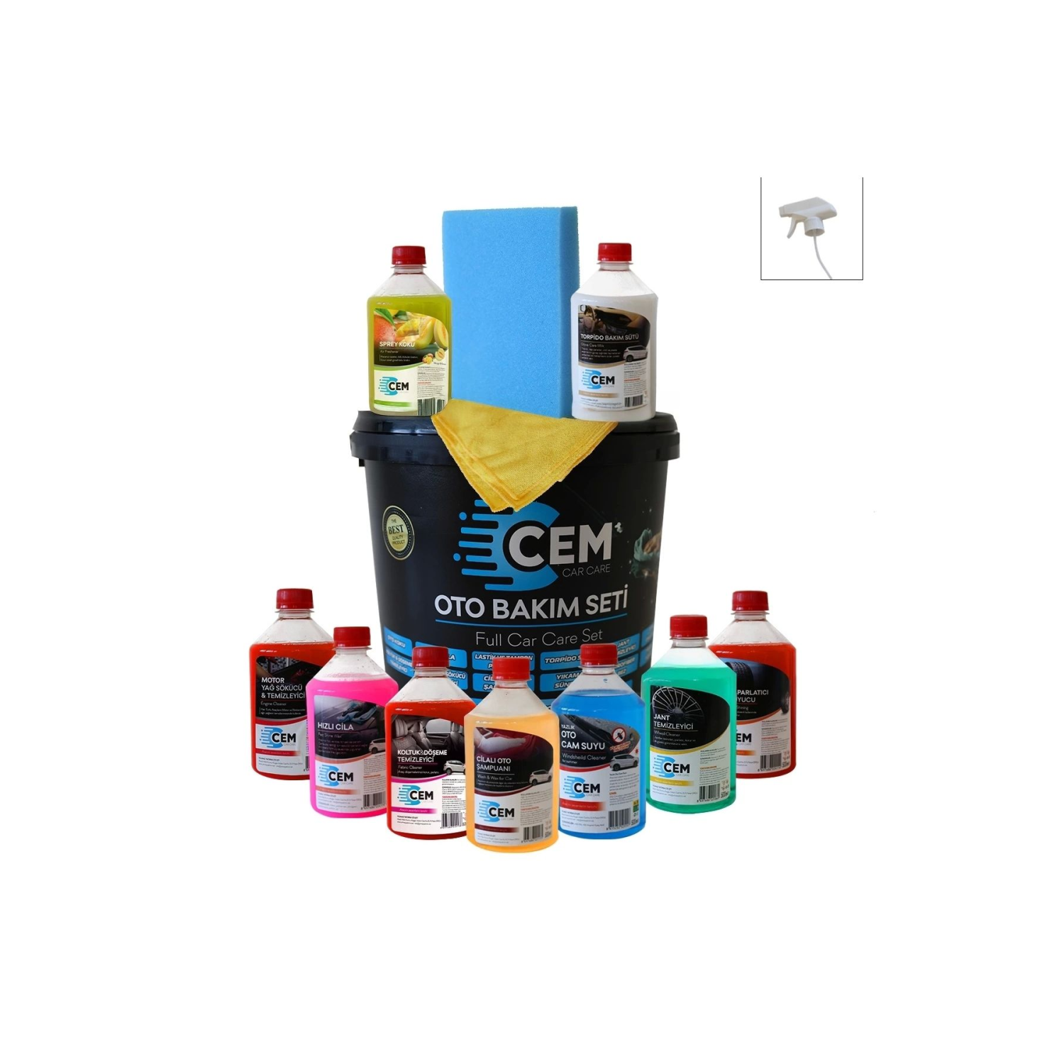 12 Parça Full Oto Bakım Seti, Araç Temizlik Seti