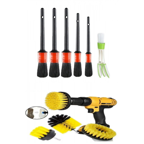 9 Parça Araç Iç Ve Dış Matkap Ucu Uyumlu Detaylı Bakım Fırça Temizleme Seti Toplam 9 Parça Ürün.