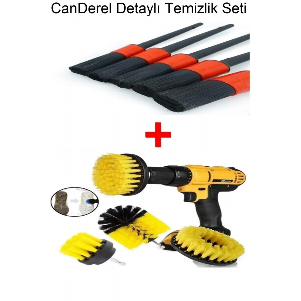 9 Parça Araç Iç Ve Dış Matkap Ucu Uyumlu Detaylı Bakım Fırça Temizleme Seti Toplam 9 Parça Ürün.