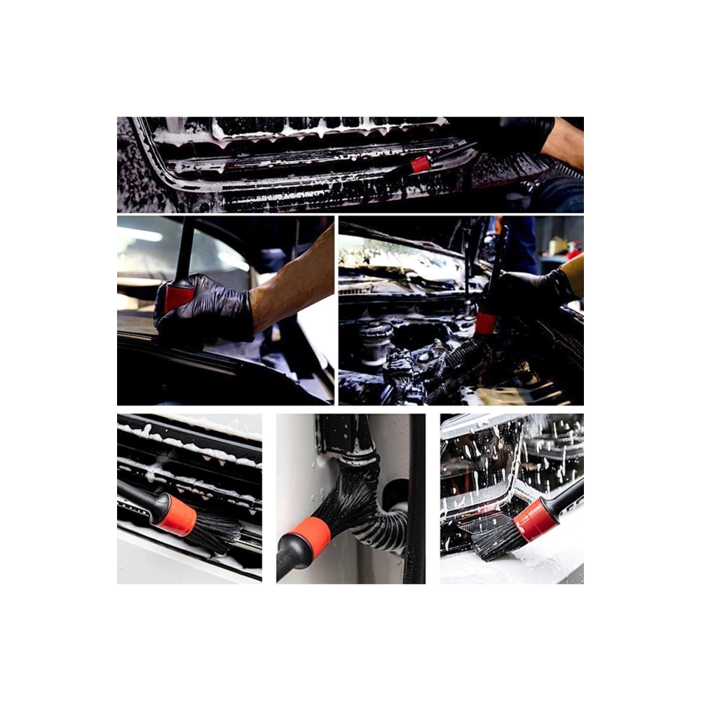 Oto Uyumlu Araç Detaylı Temizlik Fırçası-5+1 Oto Araba Yıkama Klima Temizleme Fırçası-1 Adet Fırça