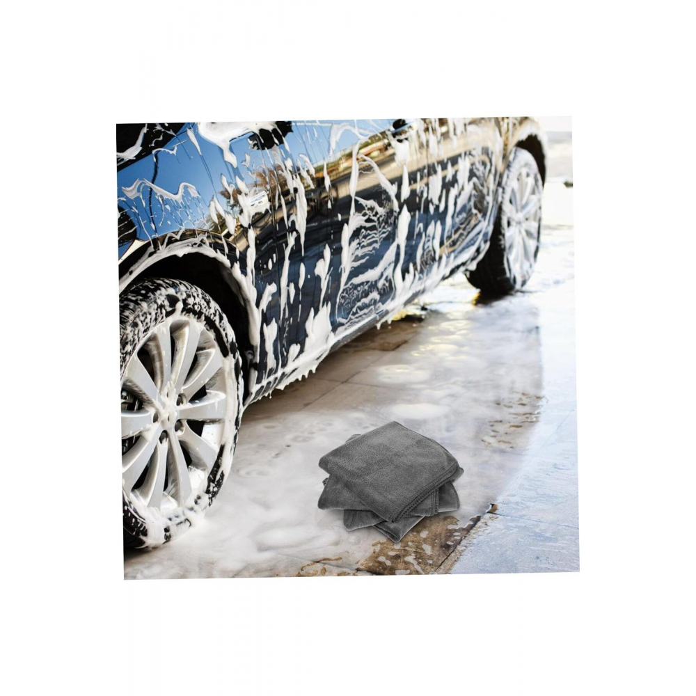 5'li Mikrofiber Oto Yıkama Seti-kurulama Silme Bezi Cam Bezi Güderi Oto Eldiveni Oto Sünger