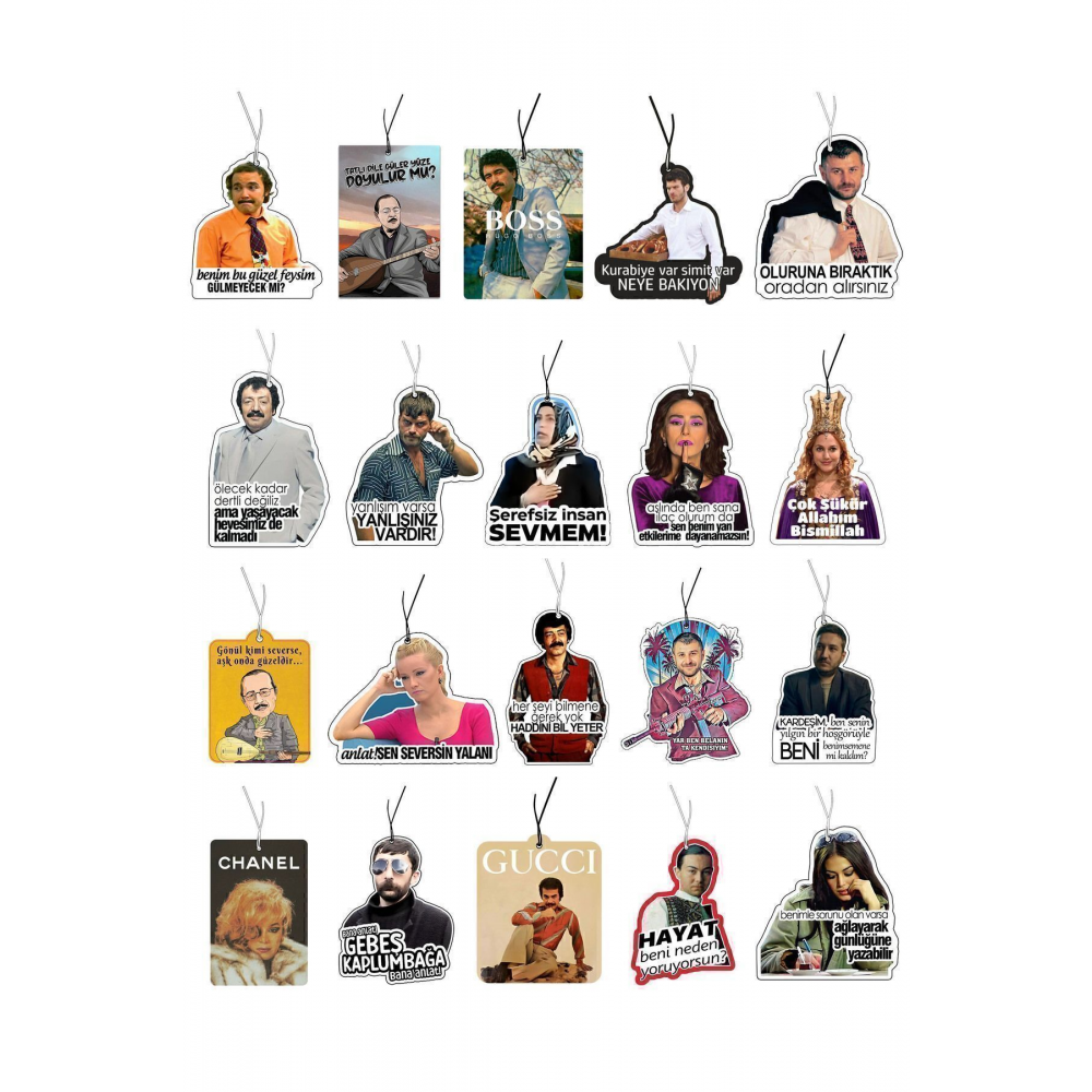 Ekonomik Paket Dekoratif Oto Araç Kokusu Ve Aksesuar Seti