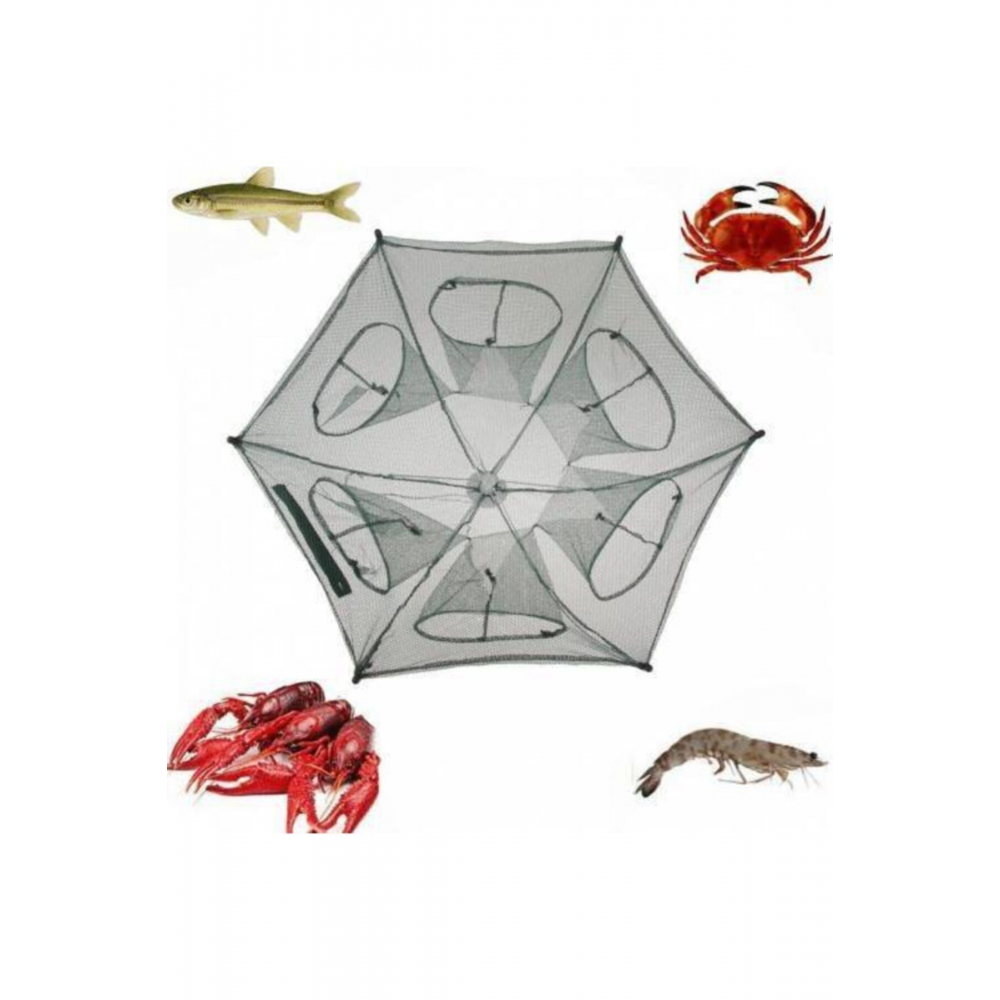 Balık Tuzağı 6 Girişli Yengeç Balık Kuş Yakalama Pratik Kullanım - Büyük Boy