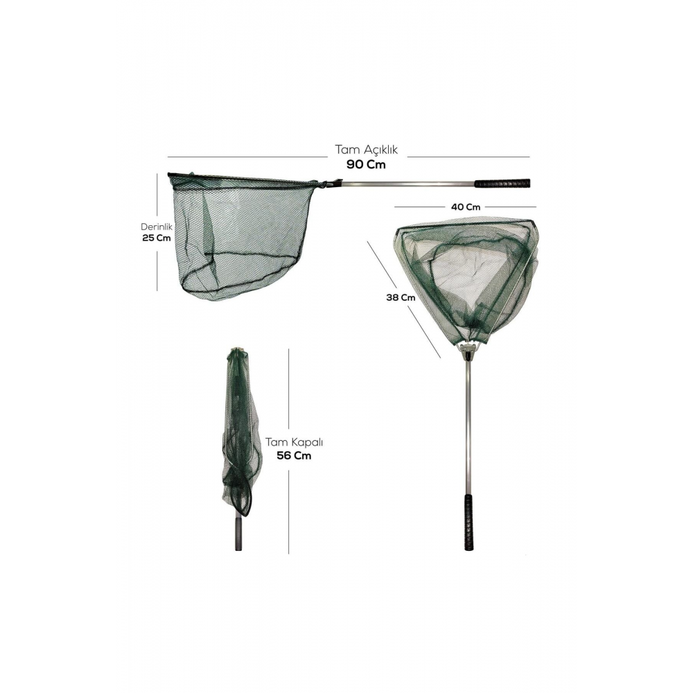 Katlanabilir Üçgen Karides Ve Balık Kepçesi 90 cm