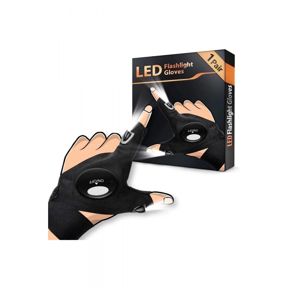 Led Işıklı Çift El Tamirci Ve Balıkçı Eldiveni