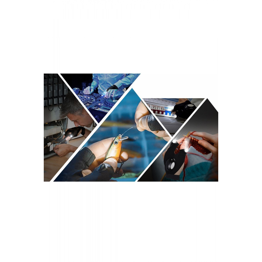 Led Işıklı Çift El Tamirci Ve Balıkçı Eldiveni