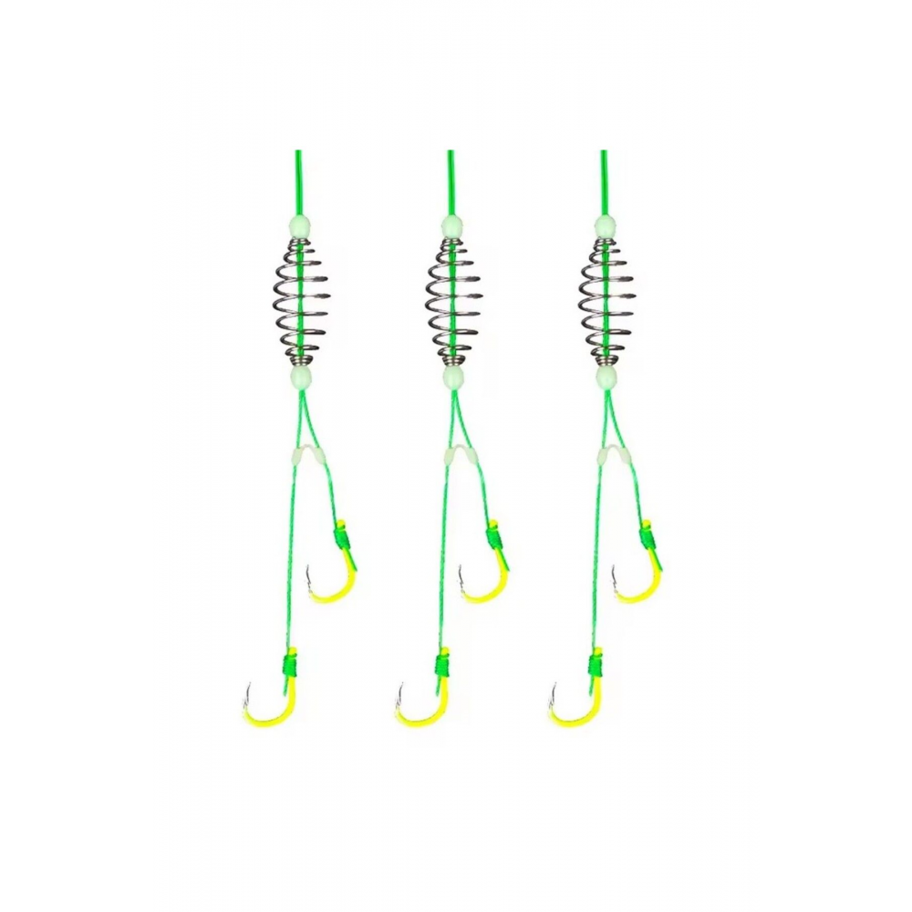 5 li Paket Yaylı Avcı Hazır Sazan Takımı- Fosforlu