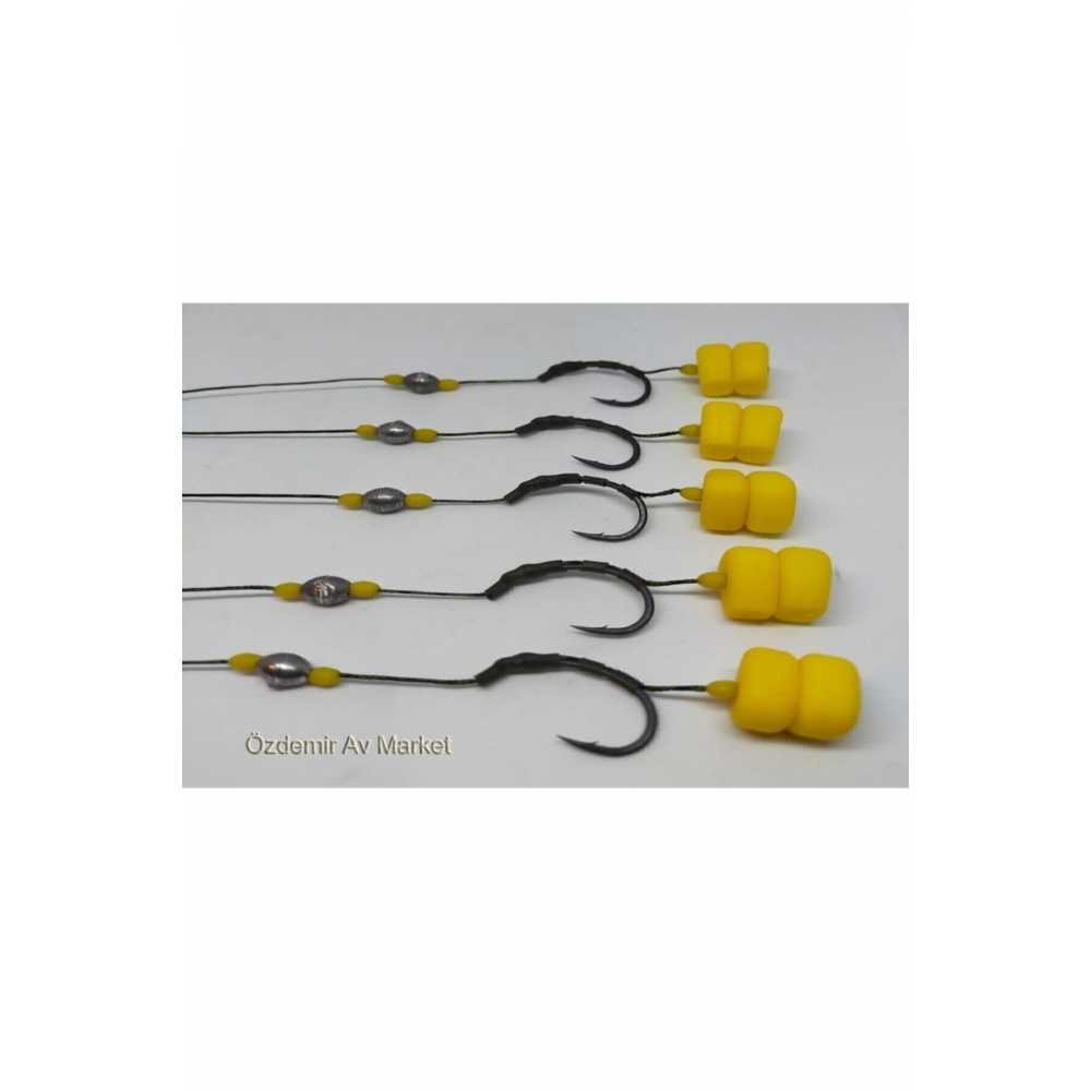 Yüzen Çift Mısırlı Hazır Rig Takımı ( 5' Li Set)