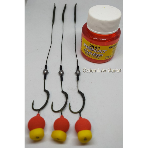 Yüzen Eva Rig Takımı Çilek Atraktörlü 3' Lü Set