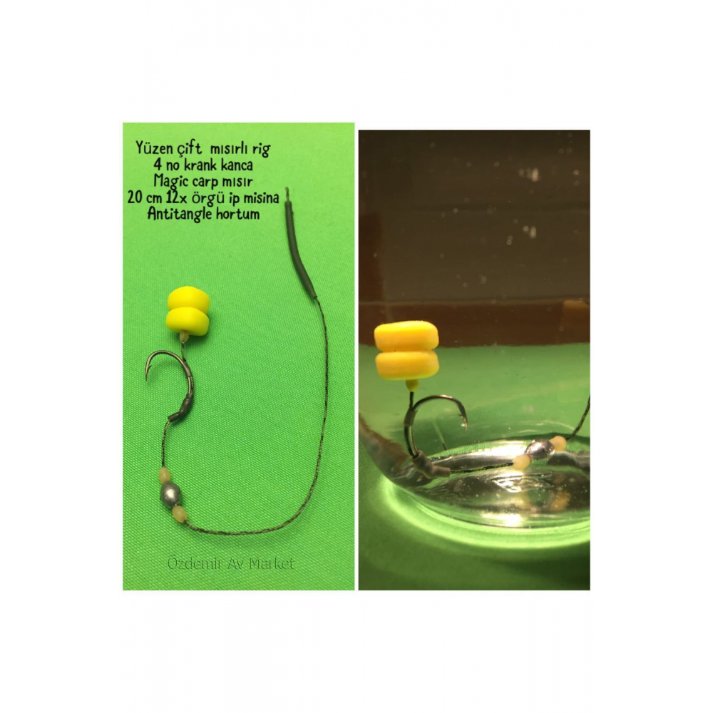 Küspe Aparatlı Yüzen Çift Mısırlı Küspeli Sazan Takımı (KÜSPE DAHİL)