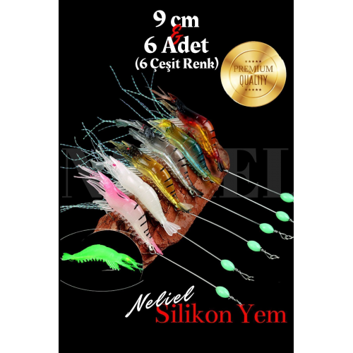 6 Adet Karides Shrimp Fosforlu Kancalı Sahte Karides Balık Yemi Yapay Karides Silikon Karides Glow