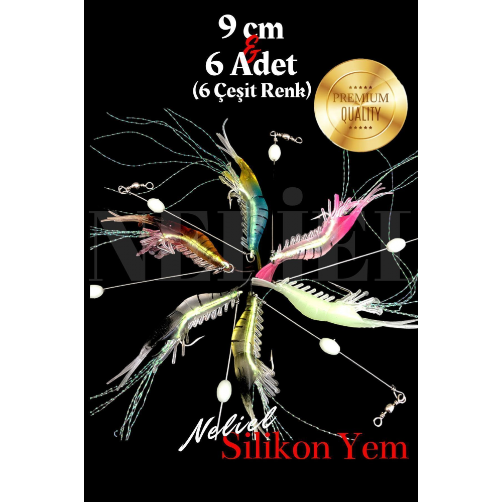 6 Adet Karides Shrimp Fosforlu Kancalı Sahte Karides Balık Yemi Yapay Karides Silikon Karides Glow