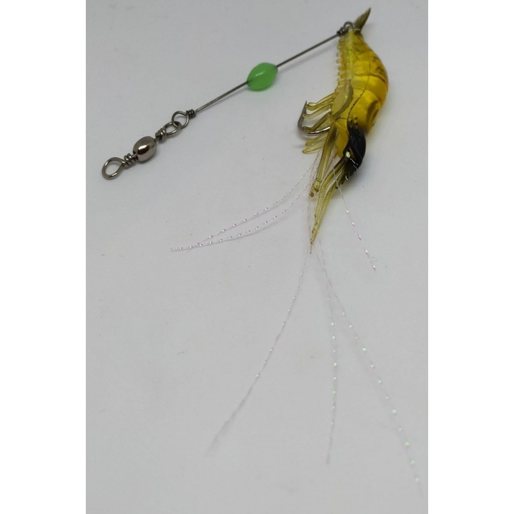 Karides Shrimp Sahte Silikon Balık Yemi Fosforlu Kancalı 7.5 Cm