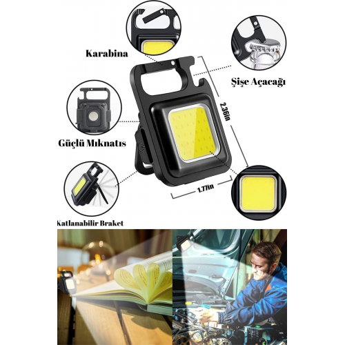 Mini Led Lamba Şarj Edilebilir Aydınlatma Kamp Avcılık Cep Boy El Feneri