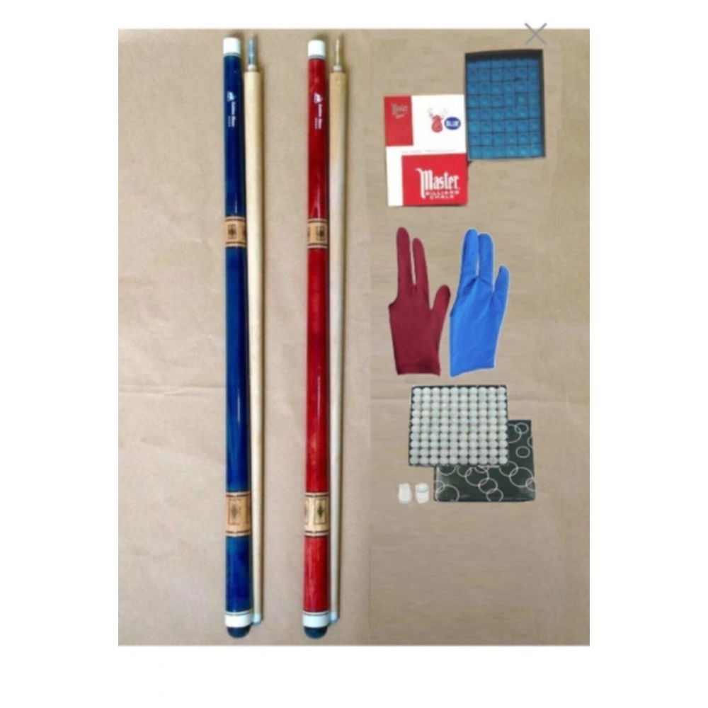 Bilardo Istakası (kingcue) 2 Adet + Tebeşir 12 Adet + Istaka Ucu 10 Adet + Eldiven 2 Adet Takım3