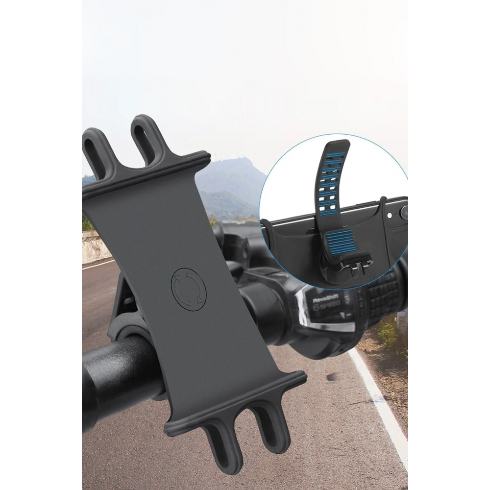 Universal 360° Dönebilen Bisiklet Telefon Tutucu Esnek Tpu Silikon